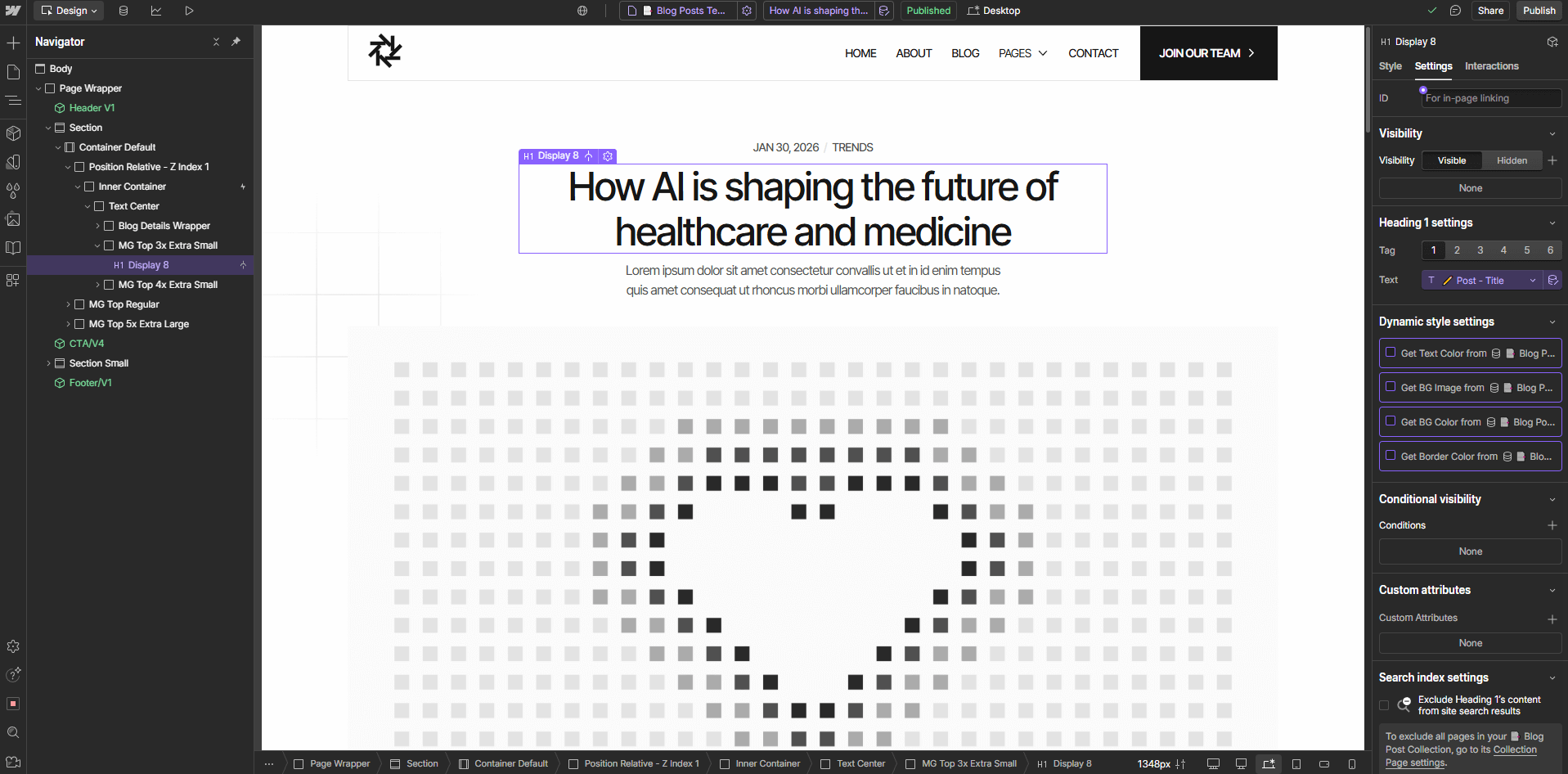 CMS Page - Quantum | Webflow Template